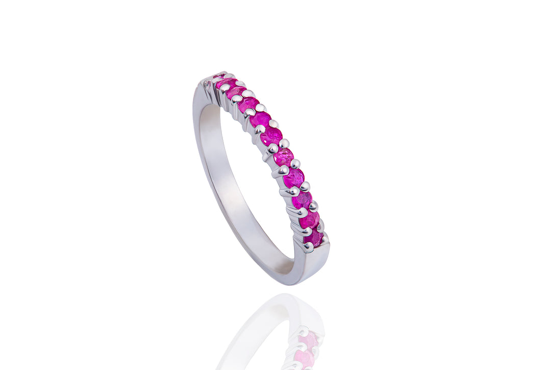 Ruby Eternity Band in Sterling Silver 925 Gold Plated - Timeless Elegance and Luxury
