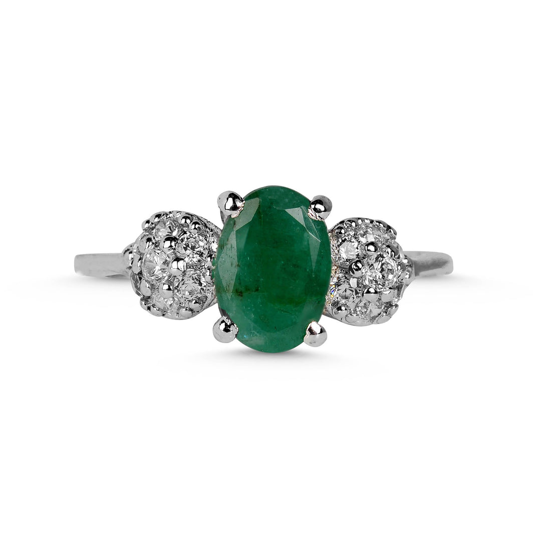 Natural Emerald Solitaire Ring - Timeless Elegance and Luxury